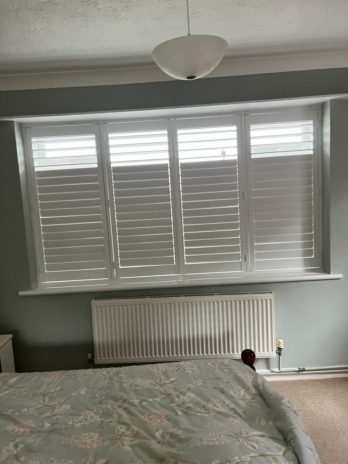 Green bedroom shutters
